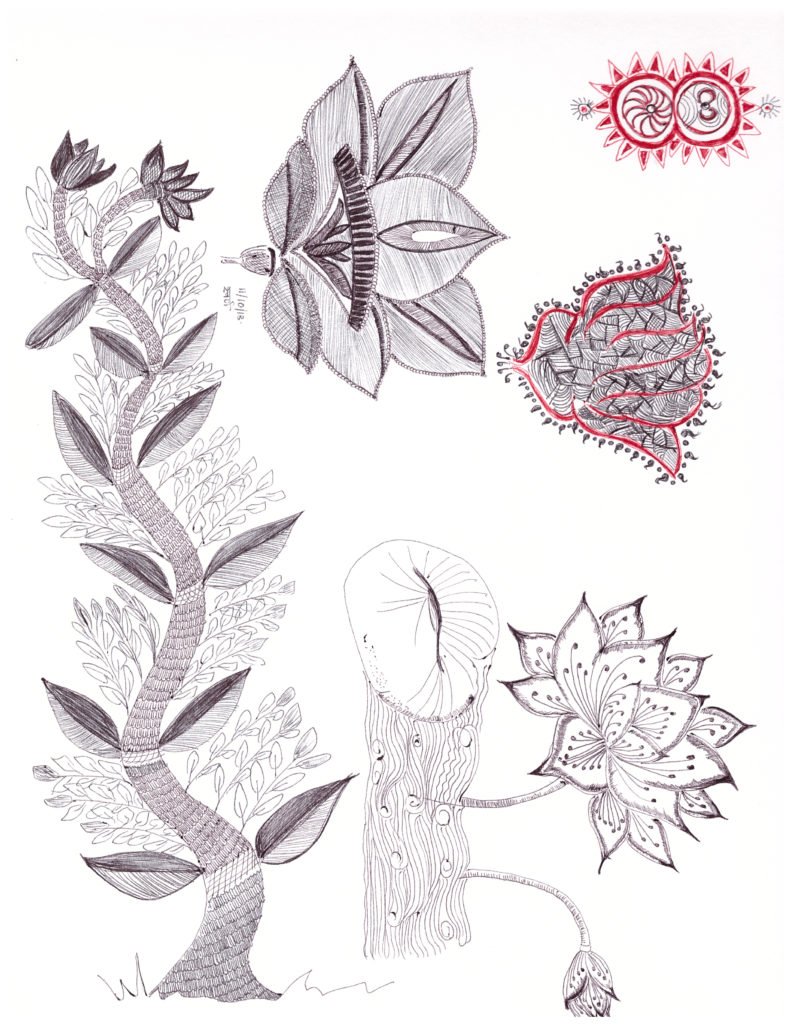 Folk art based Botanical Art